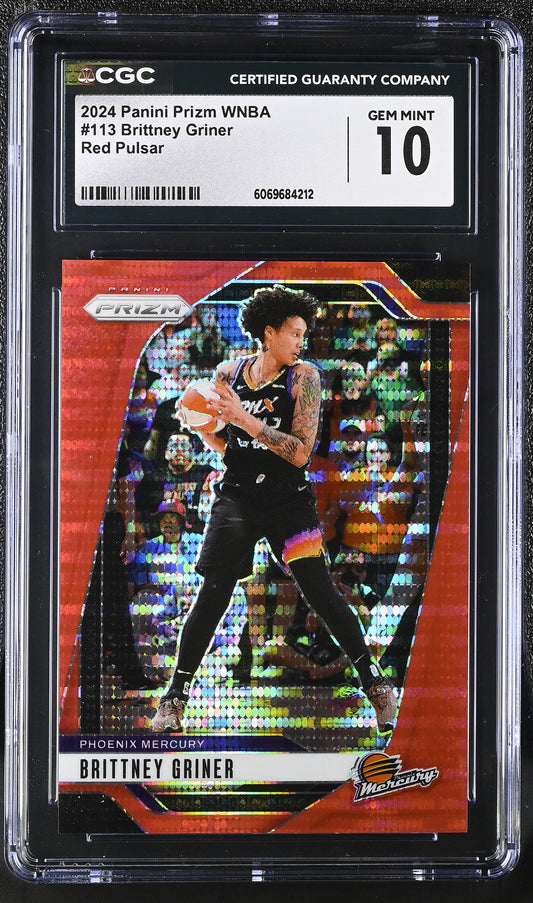 2024 Panini Prizm WNBA Basketball Brittney Griner #113 Red Pulsar English CGC 10