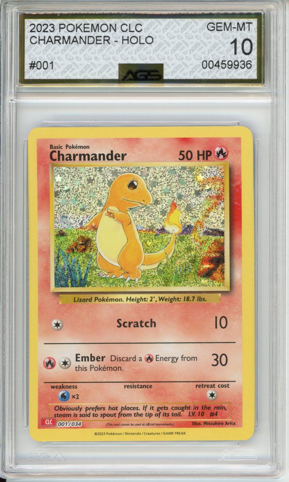 2023 Trading Card Game Classic Charizard & Ho-Oh ex Deck Charmander #001 English AGS 10