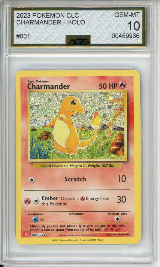 2023 Trading Card Game Classic Charizard & Ho-Oh ex Deck Charmander #001 English AGS 10