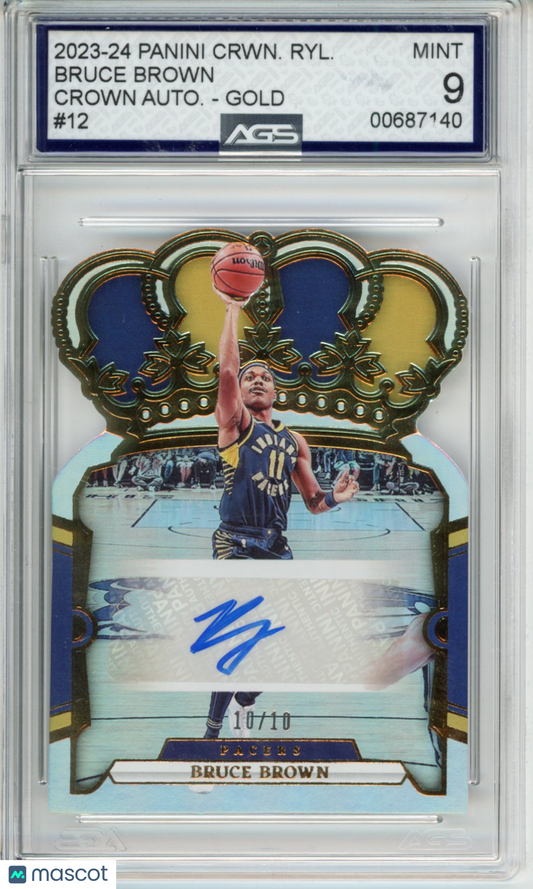 2023-24 Panini Crown Royale Bruce Brown #012 Unlimited Indiana Pacers AGS 9