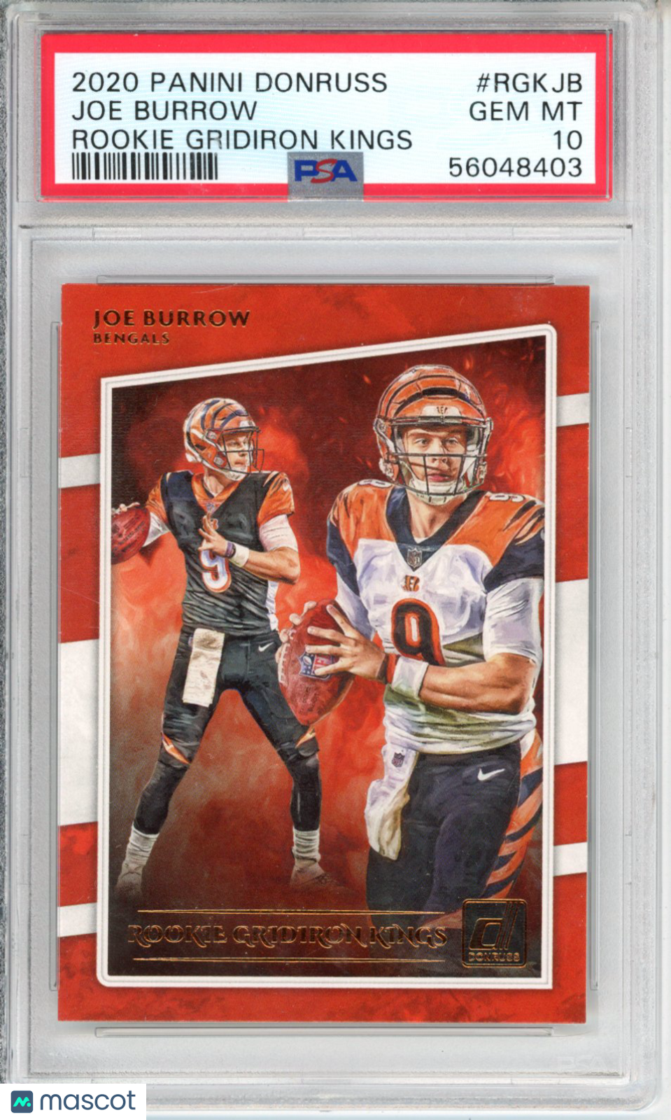 2020 Panini Donruss Gridiron Kings Joe Burrow #RGKJB Rookie PSA 10