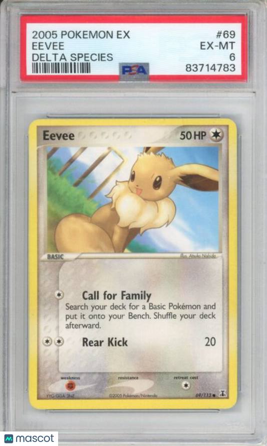 2005 Pokemon EX Delta Species Eevee #69 Delta Species PSA 6