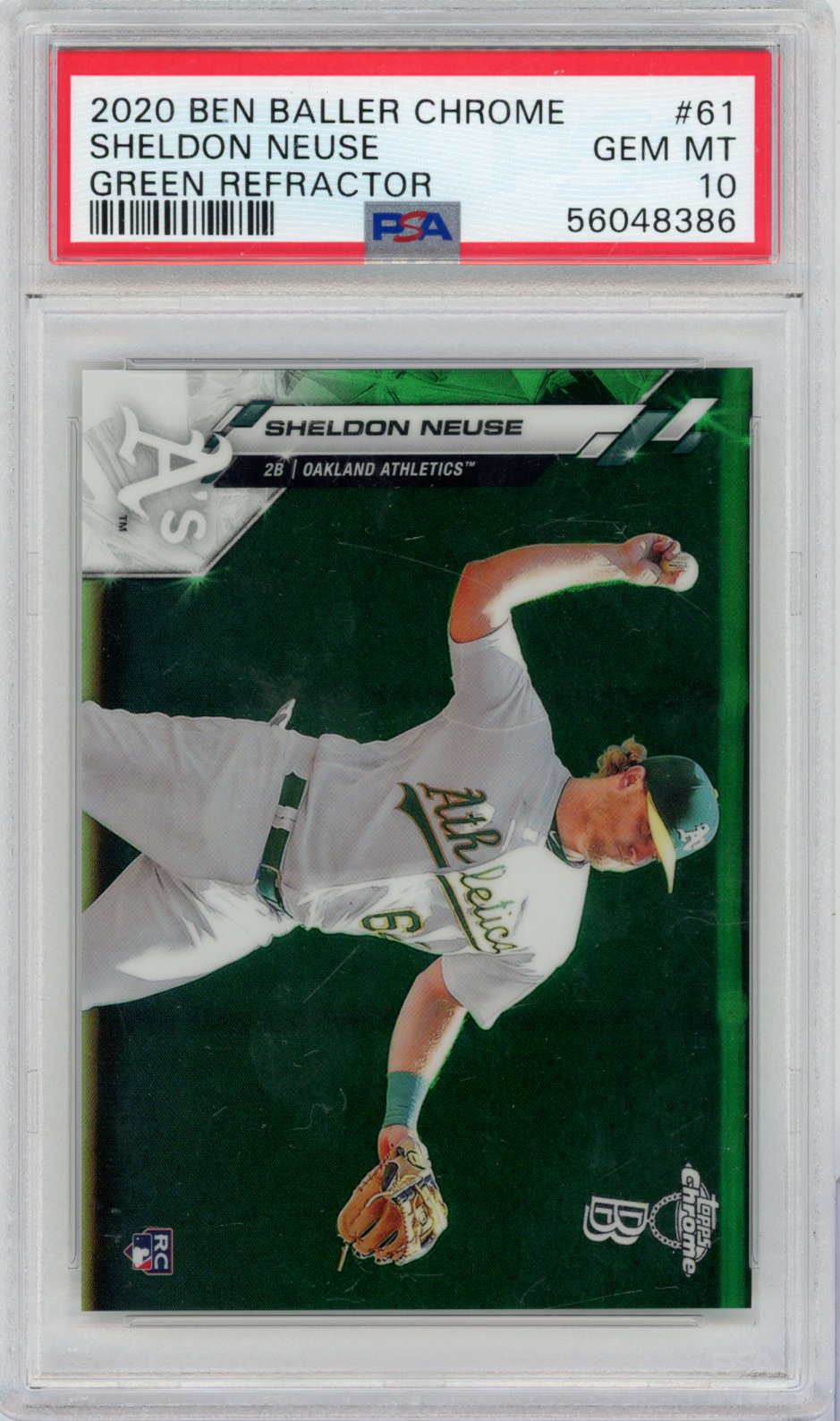 2020 unknown Chrome Ben Baller Baseball Sheldon Neuse #61 English PSA 10