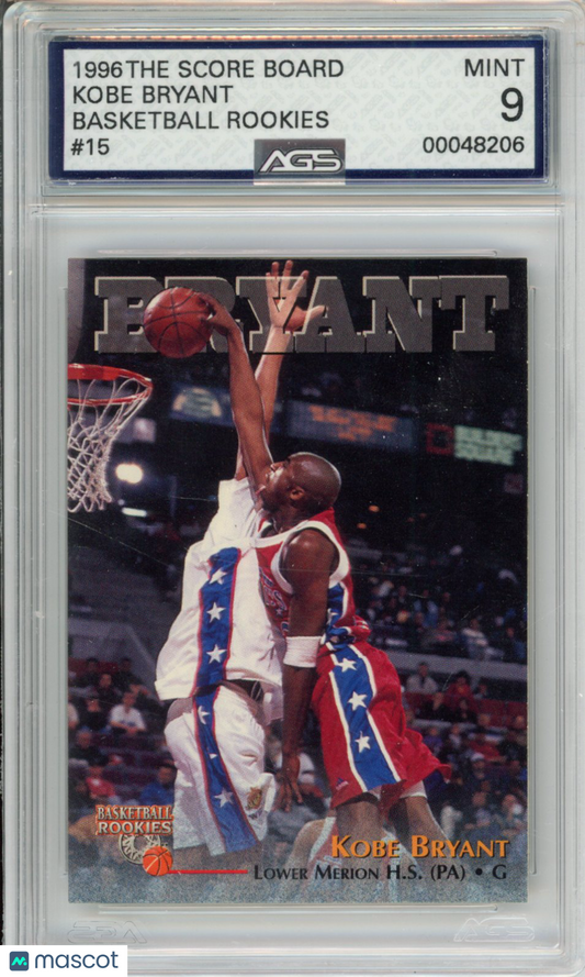 1996 Score Board Basketball Rookies Kobe Bryant #015 AGS 9