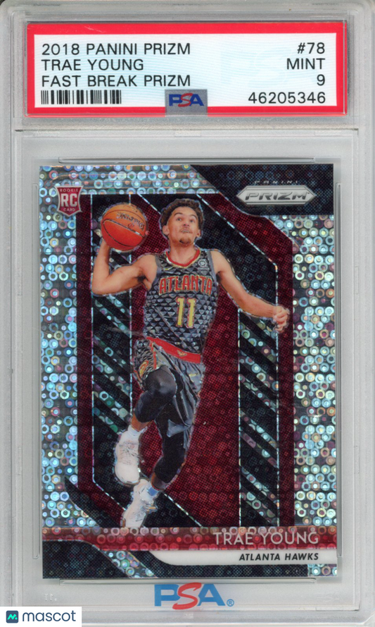 2018 Panini Prizm Trae Young #78 Fast Break PSA 9