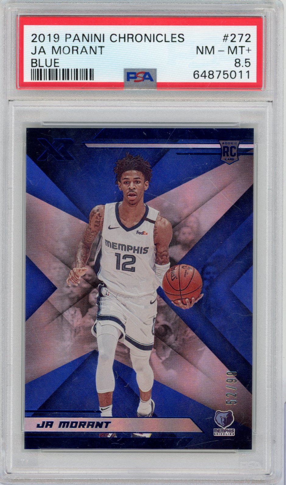 2019 Panini Chronicles Basketball Ja Morant #272 Blue English PSA 8.5