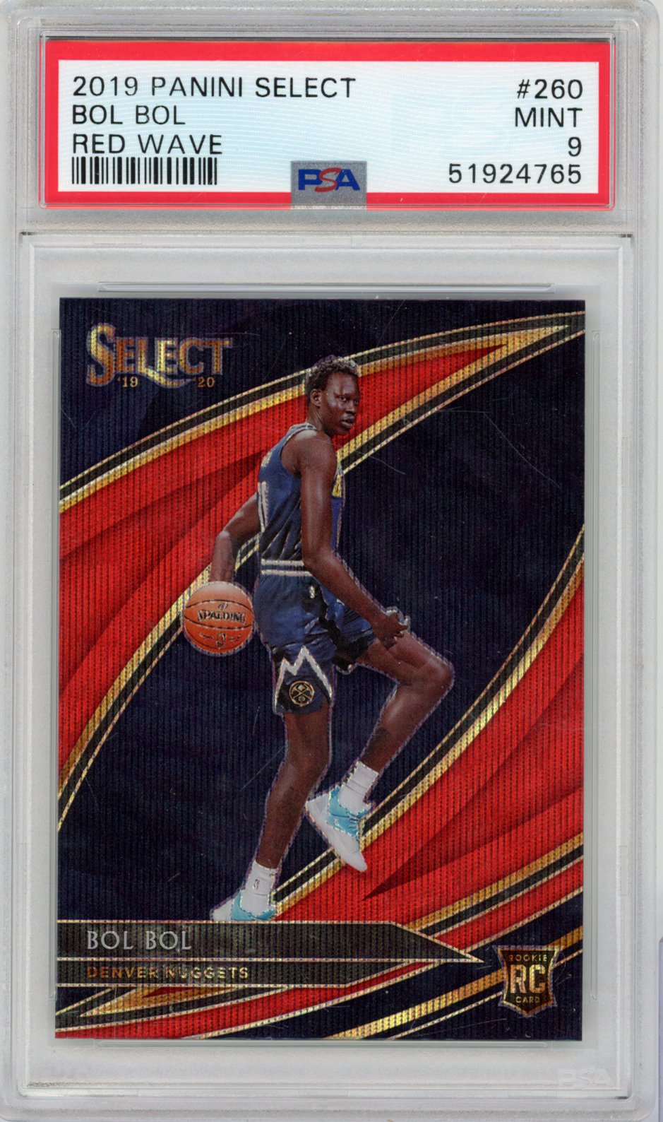 2019 Panini Panini Select Bol Bol Red Wave 260 English PSA 9