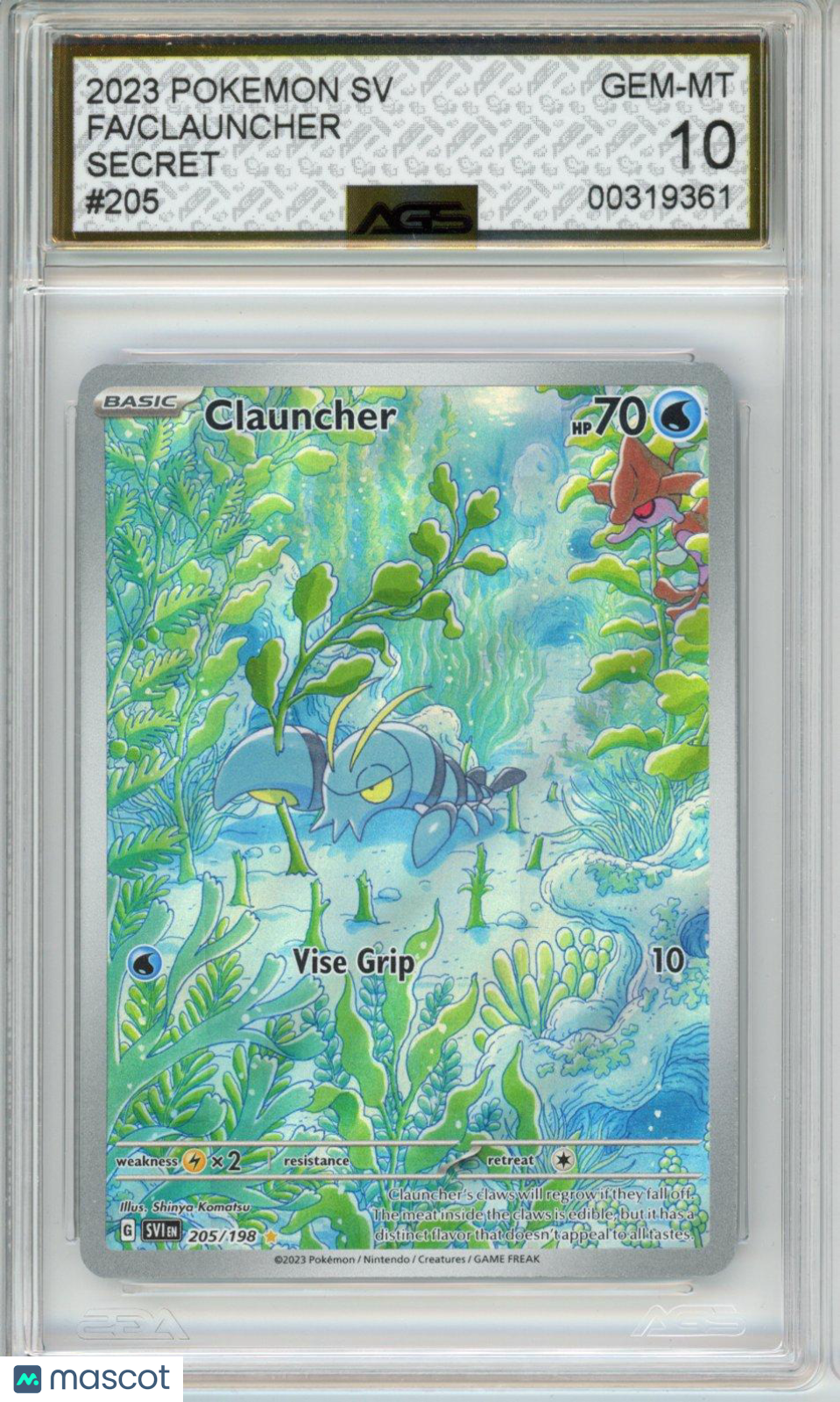 2023 Pokemon Scarlet & Violet Clauncher #205 AGS 10