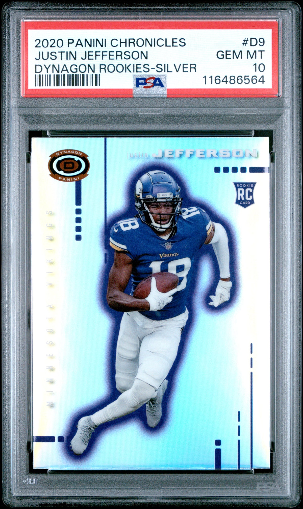 2020 Panini Chronicles Football Justin Jefferson #D-9 Silver English PSA 10