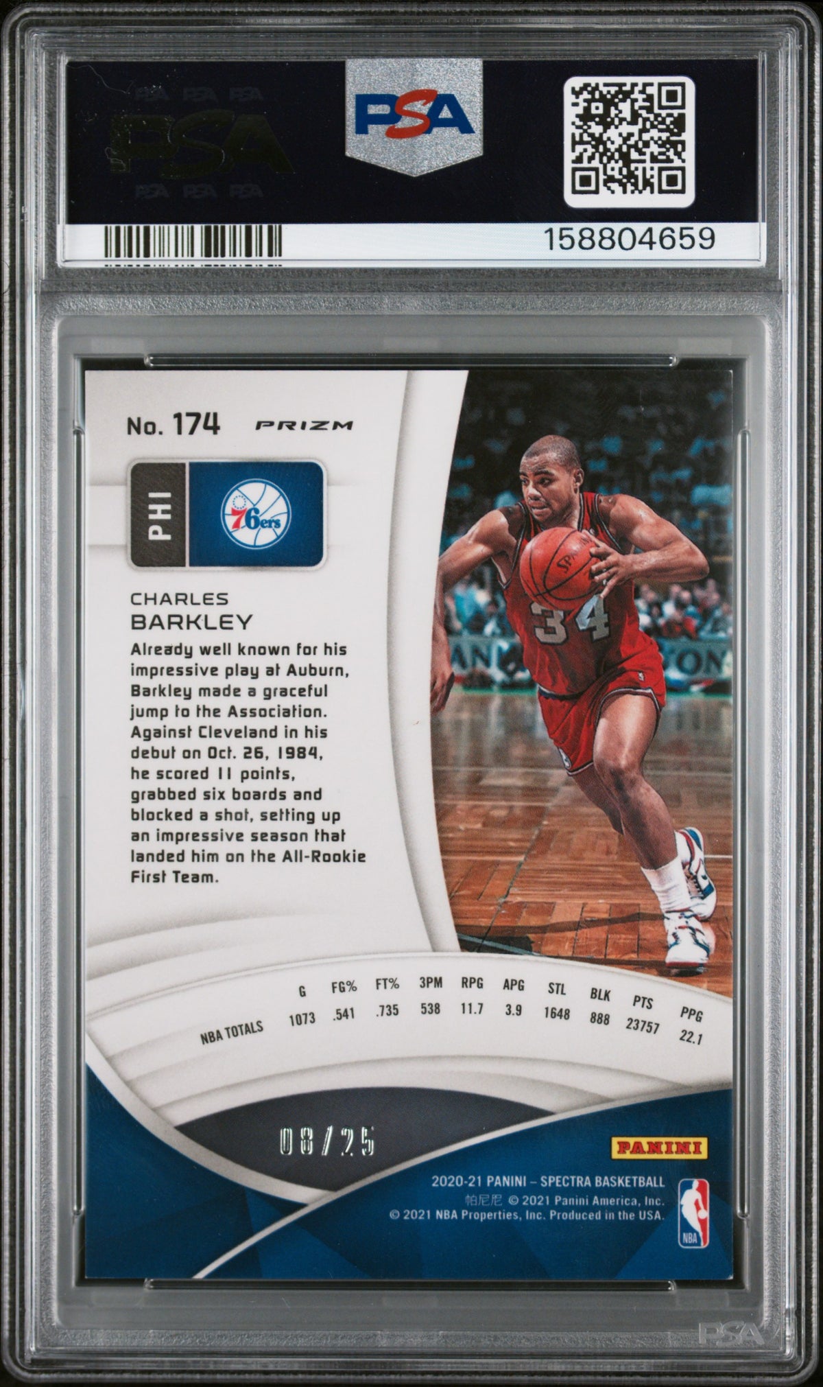 2020 Panini Spectra Charles Barkley Asia Green Purple 174 English PSA 8