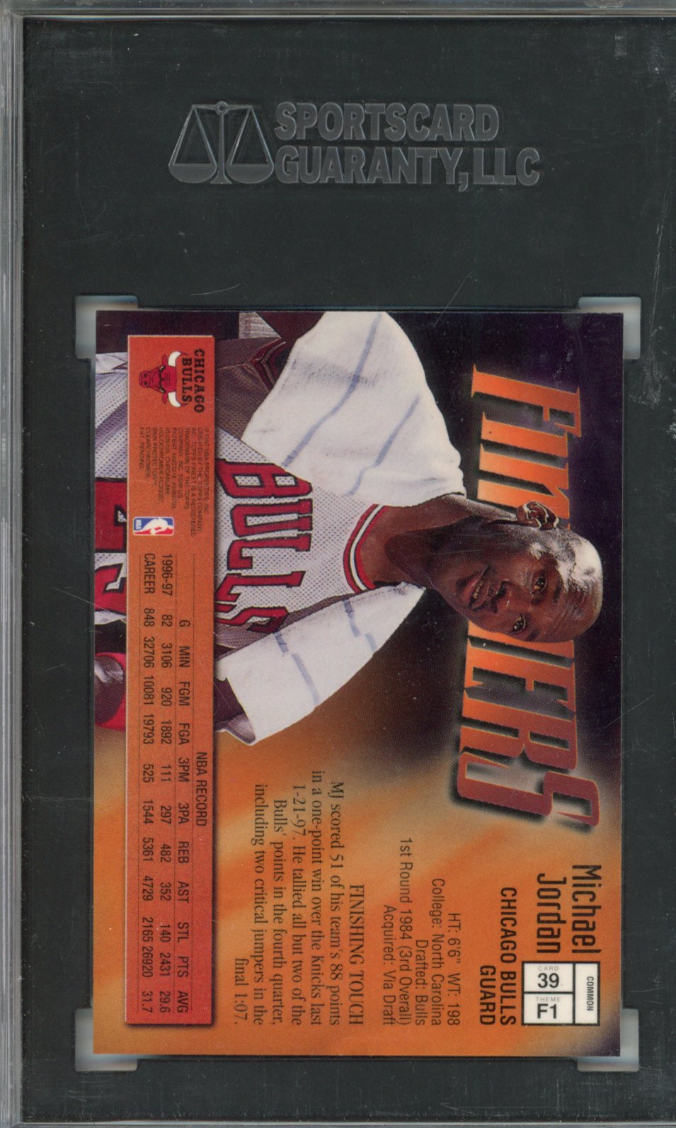 1997 Topps Finest Michael Jordan #39 Bronze SGC 8.5