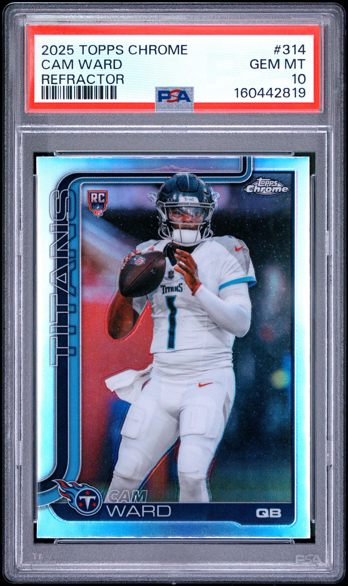 2025 Chrome Football Cam Ward #314 Refractor English PSA 10