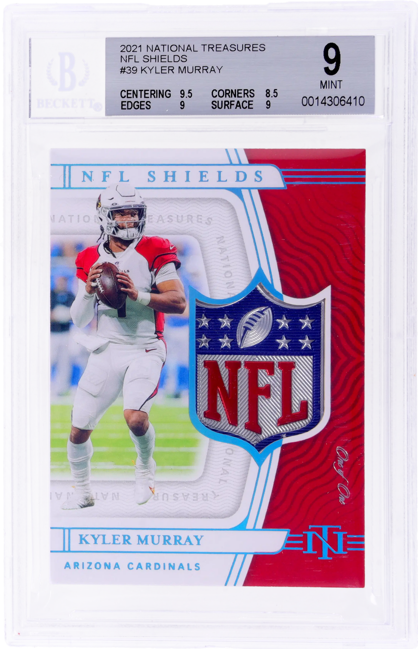 2021 Panini National Treasures Kyler Murray #39 NFL Shields 1/1 BGS 9