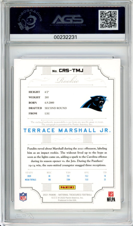 2021 Panini National Treasures Terrace Marshall Jr. #CRS-TMJ /25 AGS 7