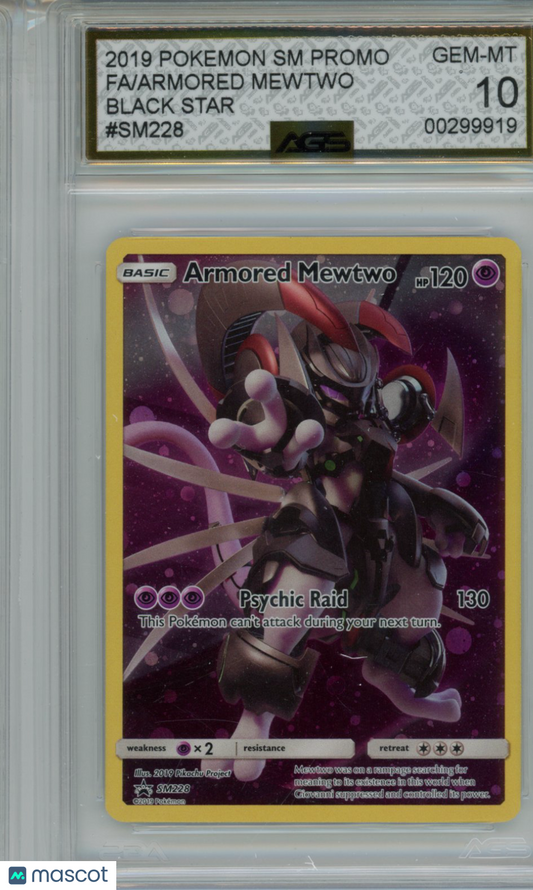2019 Pokemon Promo Armored Mewtwo #SM228 AGS 10