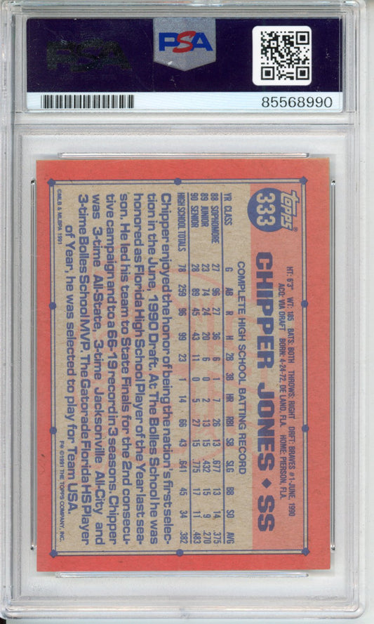 1991 Chipper Jones PSA A Auto 10