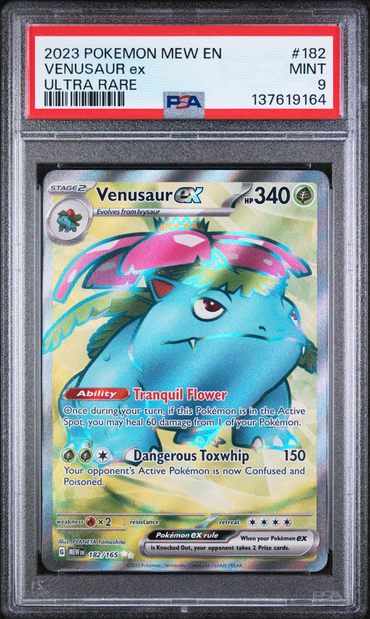2023 SV: Scarlet & Violet 151 Venusaur EX #182 Base English PSA 9