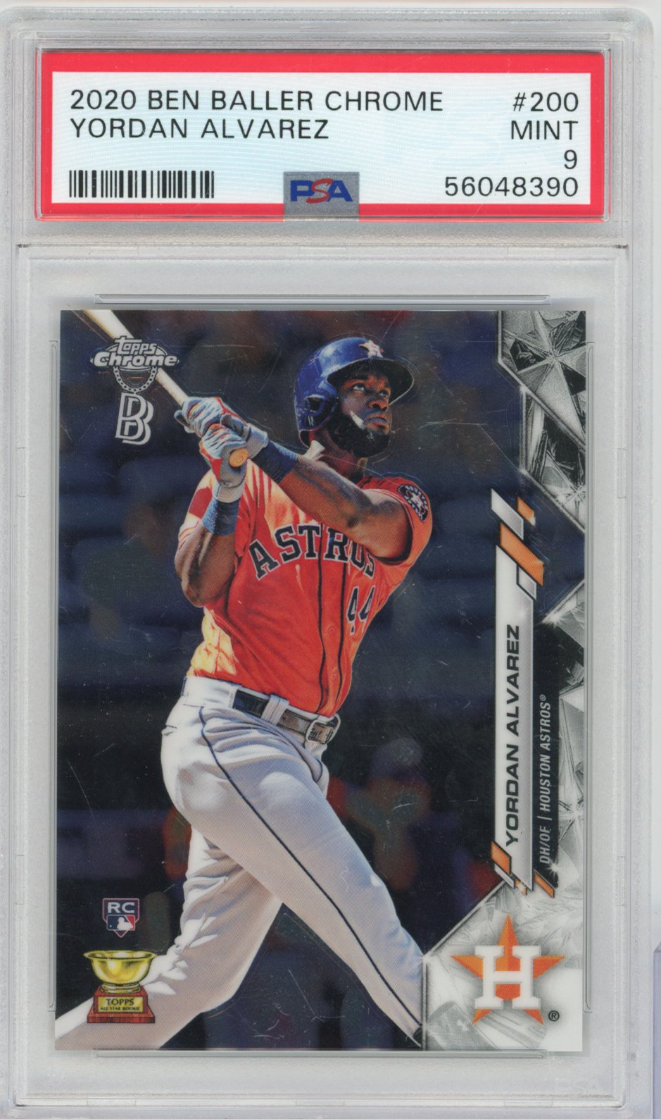 2020 Topps Topps Topps Topps Yordan Alvarez Topps Chrome Ben Baller Baseball #200 Yordan Alvarez Chrome Ben Baller English PSA 9