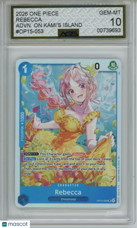 2026 One Piece ADVENTURE ON KAMI'S ISLAND REBECCA OP15-053 AGS 10