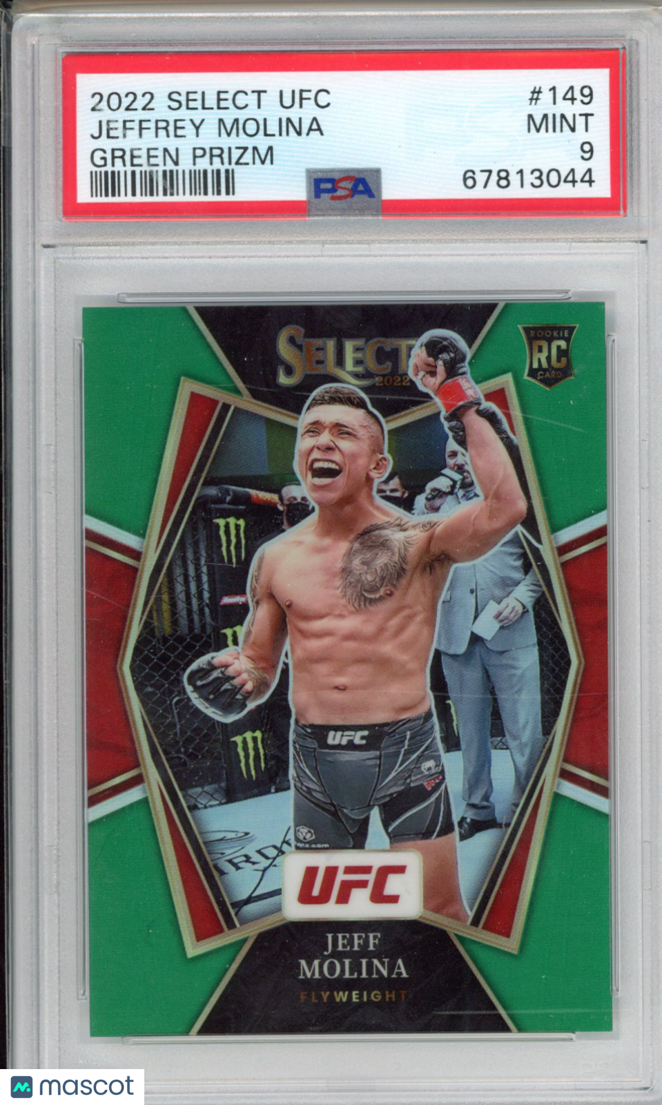 Panini 2022 Select UFC Jeffrey Molina #149 Green Prizm PSA 9
