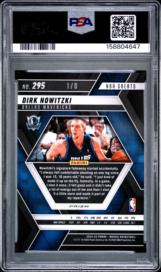 2024 Panini Mosaic Basketball Dirk Nowitzki #295 Choice Black Gold English PSA 8