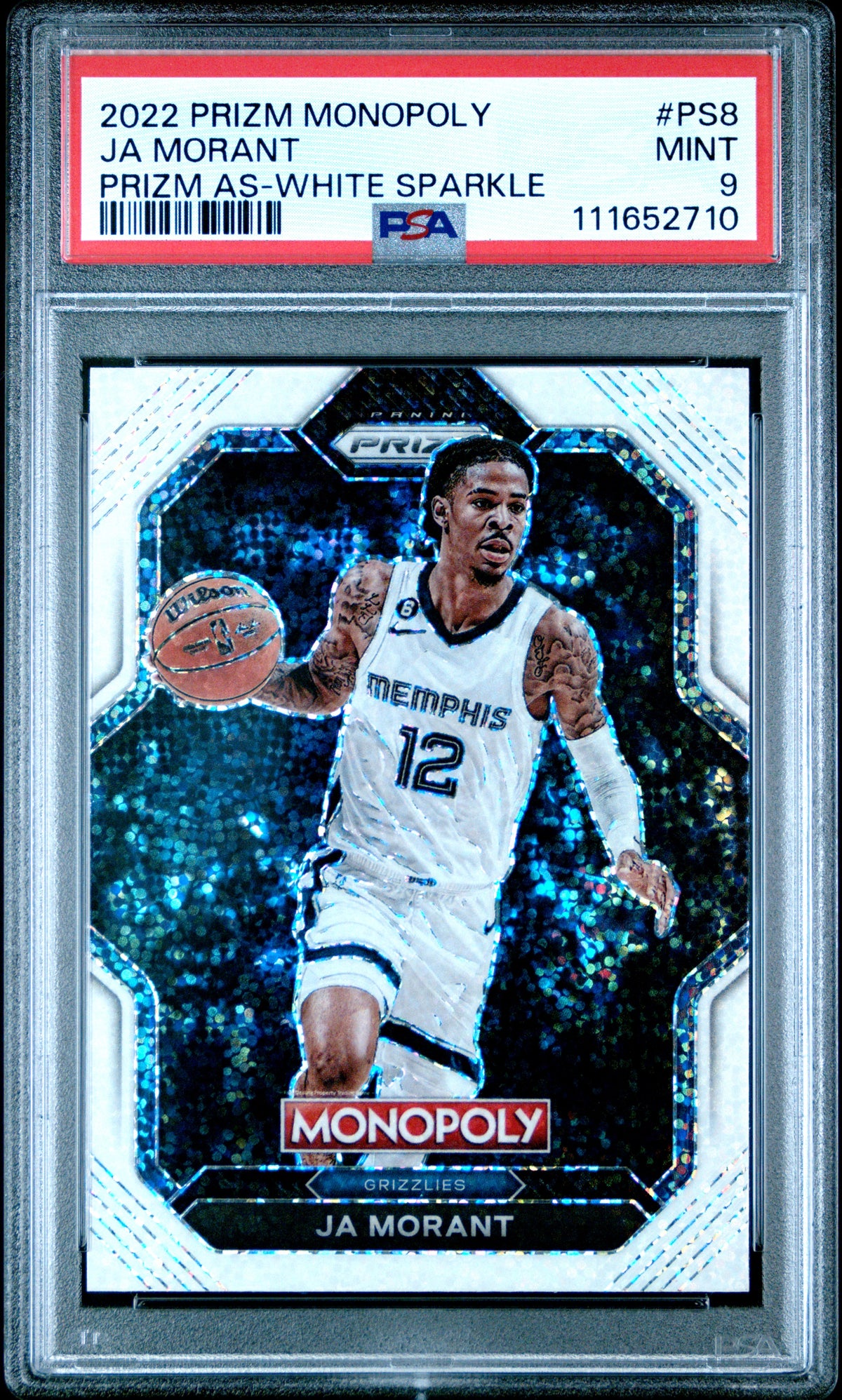 2022 Panini Prizm Monopoly Prizm All-Stars Ja Morant White Sparkle PS8