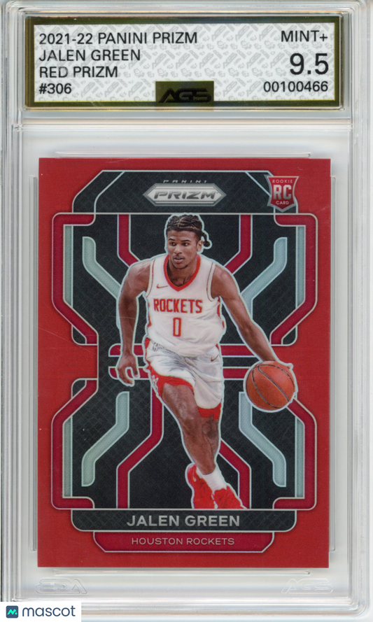 2021-22 Basketball Prizm Jalen Green #306 Red /299 AGS 9.5