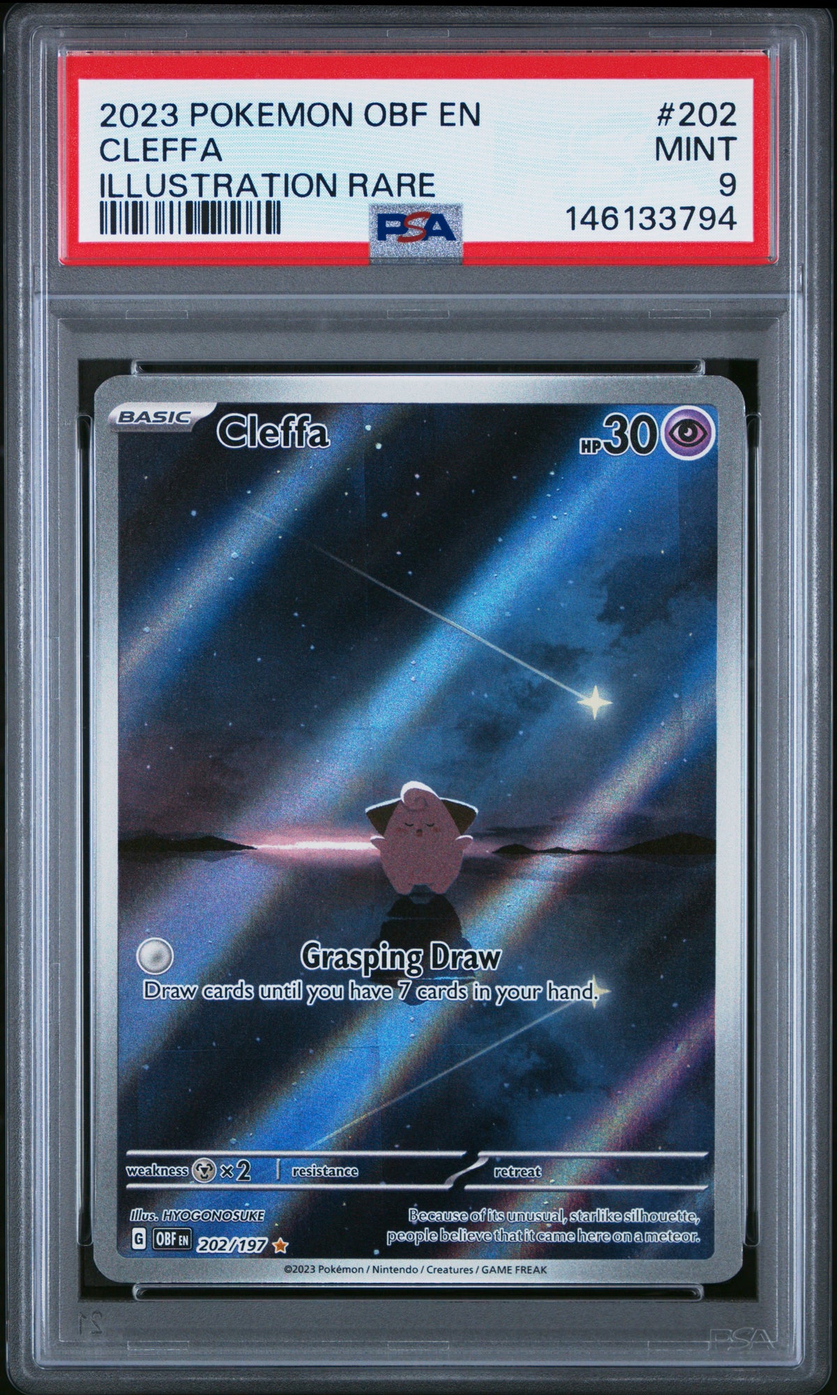 2023 SV03: Obsidian Flames CLEFFA #202 ILLUSTRATION RARE English PSA 9