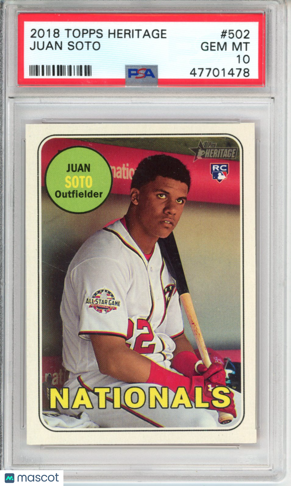 2018 Topps Heritage Juan Soto #502 PSA 10