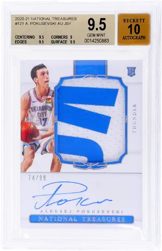 Panini National Treasures Aleksej Pokusevski #121 BGS 9.5 Auto 10