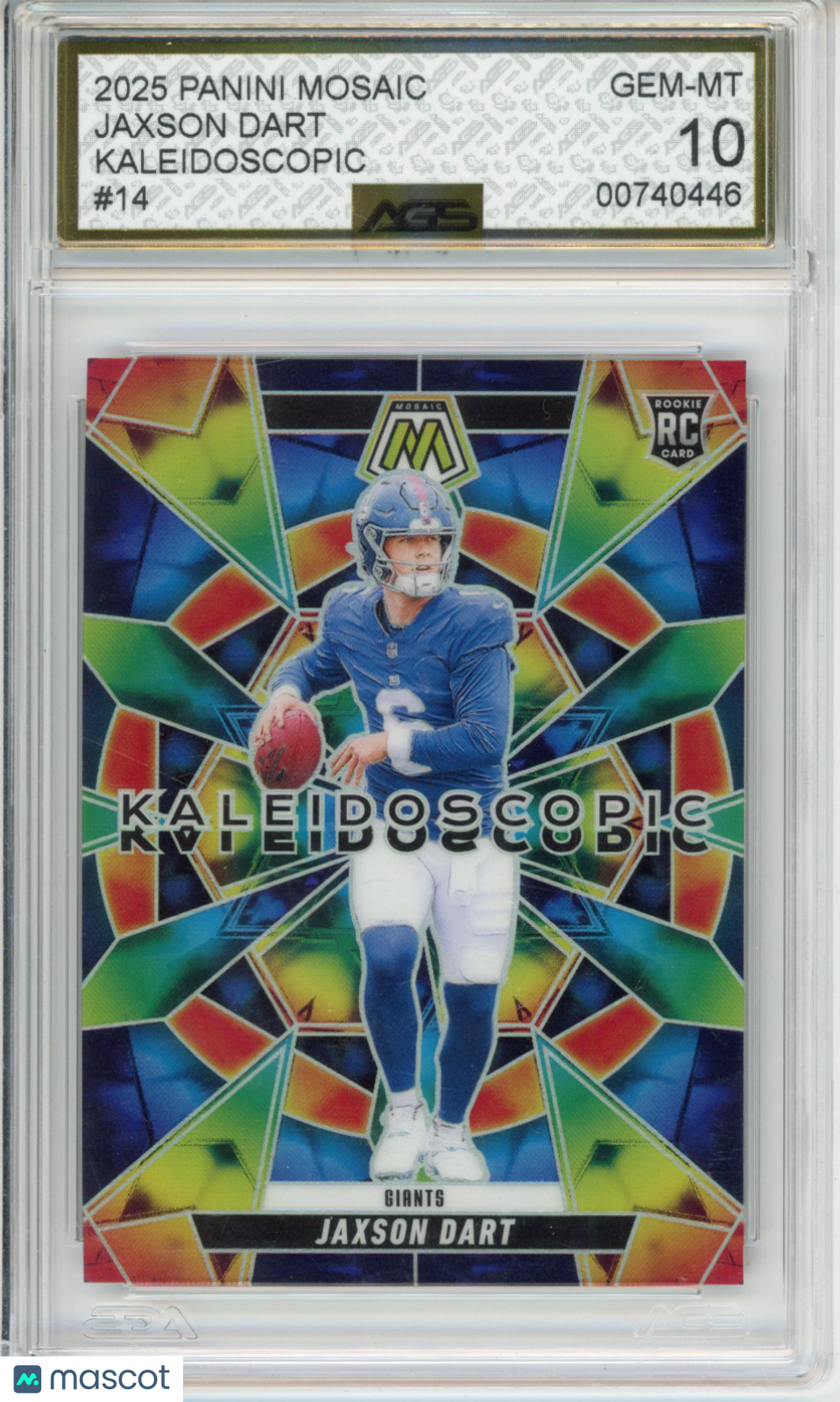 Football 2025 Panini Mosaic Jaxson Dart #014 AGS 10