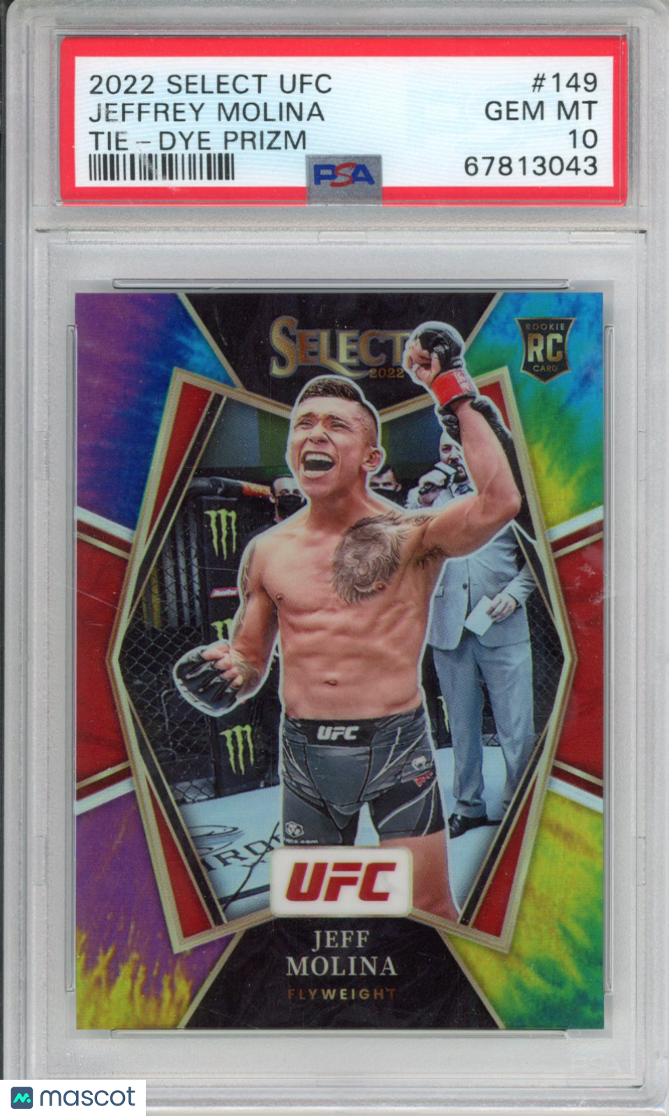 Panini 2022 Select UFC Jeffrey Molina #149 Tie Dye Prizm PSA 10
