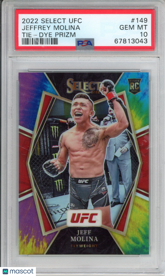 Panini 2022 Select UFC Jeffrey Molina #149 Tie Dye Prizm PSA 10