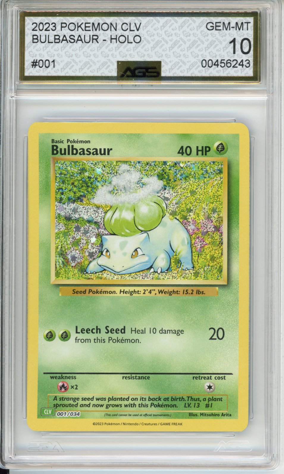 2023 Trading Card Game Classic Venusaur & Lugia ex Deck Bulbasaur #001 English AGS 10