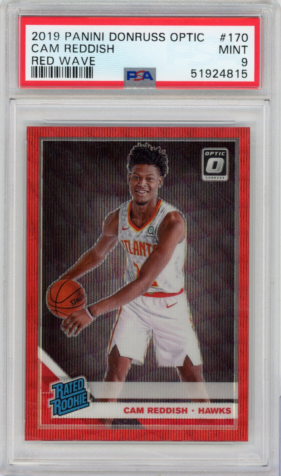 2019 Panini Donruss Optic Basketball Cam Reddish #170 Red Wave English PSA 9