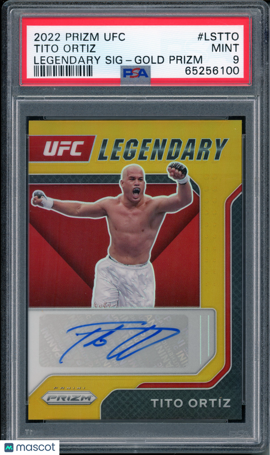 2022 Panini Prizm UFC Tito Ortiz #LSTTO Legendary Signatures Gold Prizm PSA 9