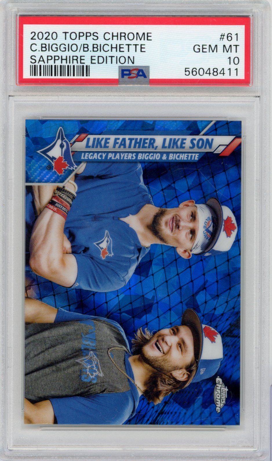 2020 Topps Chrome Sapphire Edition Bo Bichette/Cavan Biggio 61 English PSA 10