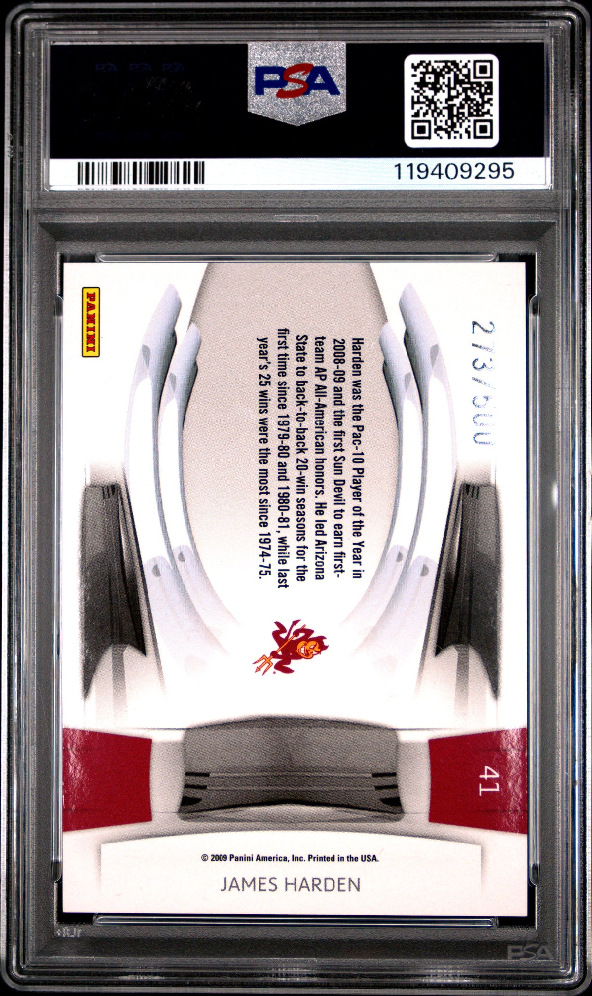 2009 Panini PRESTIGE PRESTIGIOUS PICKS JAMES HARDEN #41 PRESTIGIOUS PICKS-GREEN English PSA 9