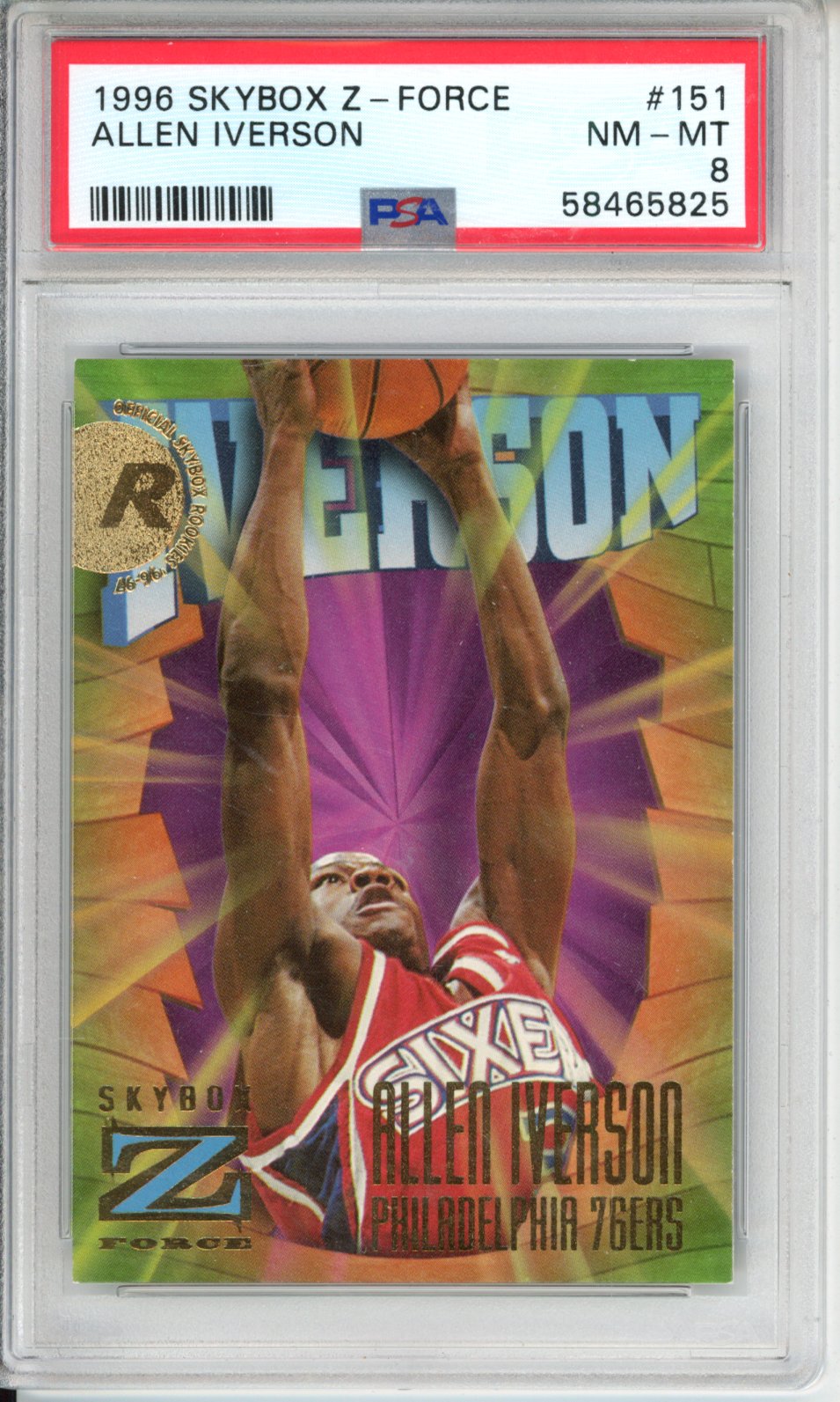 1996 Z-Force Basketball Allen Iverson #151 English PSA 8
