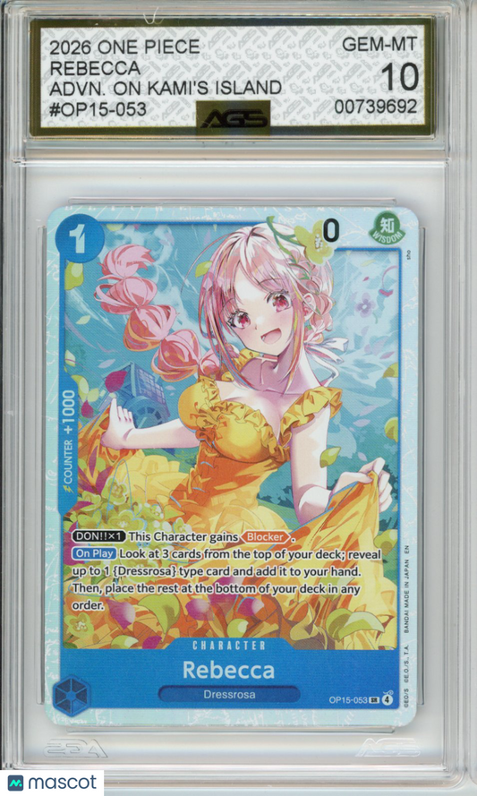 2026 One Piece ADVENTURE ON KAMI'S ISLAND REBECCA OP15-053 AGS 10