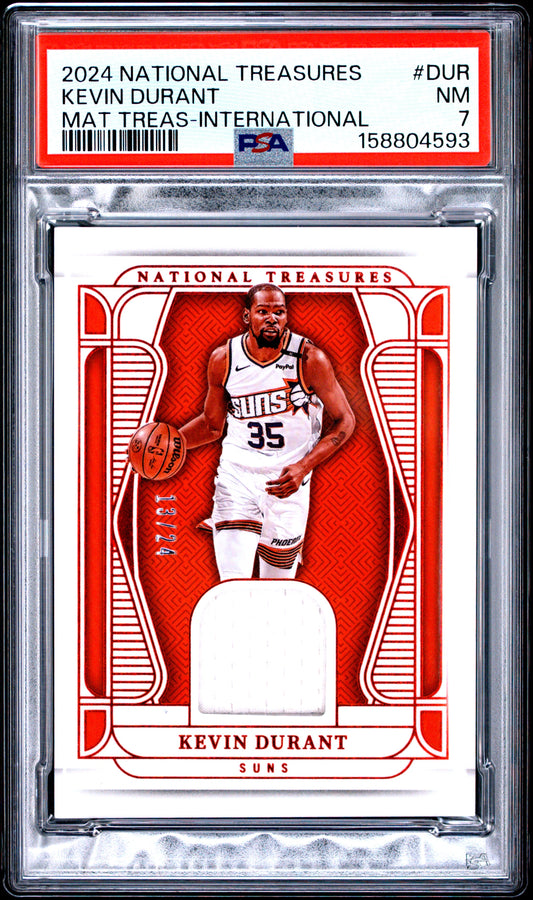 2024 Panini National Treasures Kevin Durant Material Treasures International English PSA 7