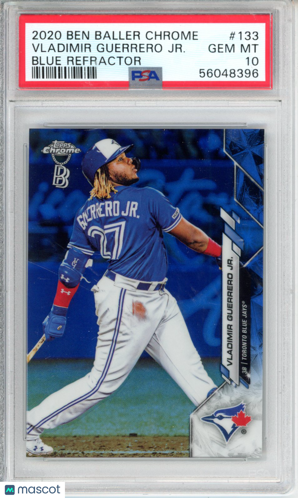 2020 Ben Baller Chrome Vladimir Guerrero JR. #133 Blue Refractor PSA 10