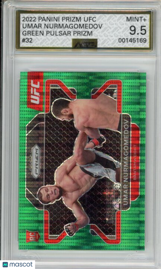 2022 Panini Prizm Umar Nurmagomedov #32 Green Pulsar AGS 9.5