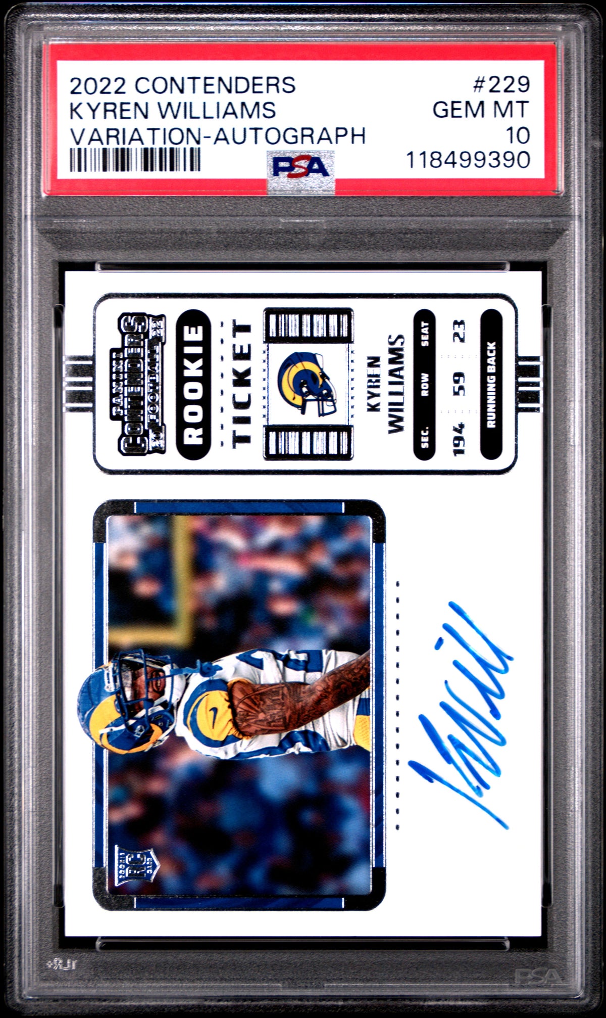 2022 Panini Panini Contenders Kyren Williams #229 English PSA 10