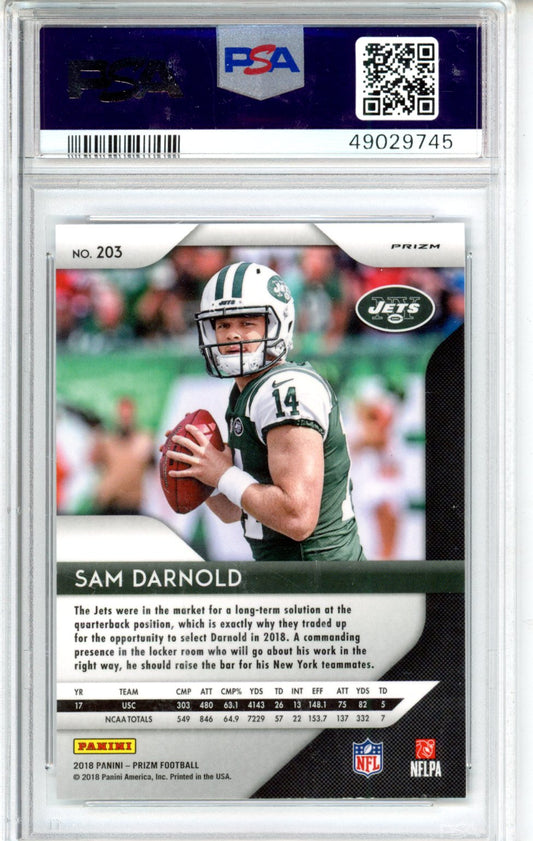 2018 Panini Prizm Sam Darnold #203 Silver PSA 9