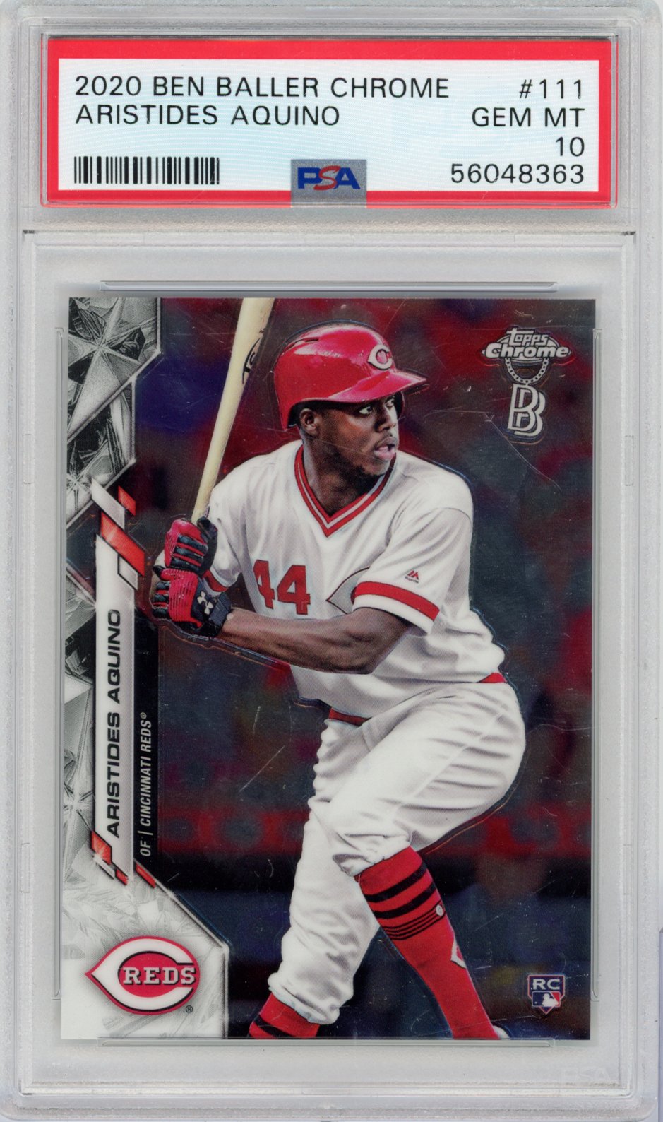2020 Topps Chrome Ben Baller Baseball Aristides Aquino #111 English PSA 10