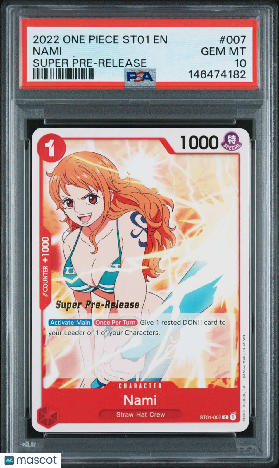 2022 One Piece Starter Deck St01-Straw Hat Crew Nami #007 PSA 10