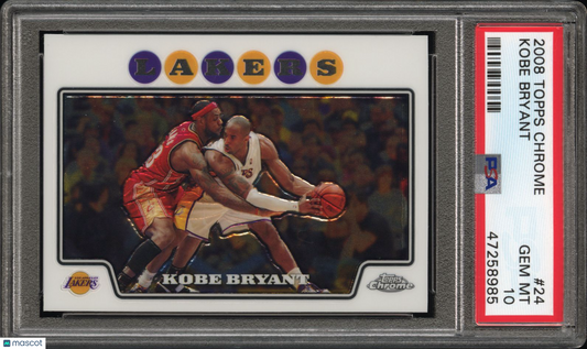 2008 Topps Chrome Kobe Bryant #24 PSA 10