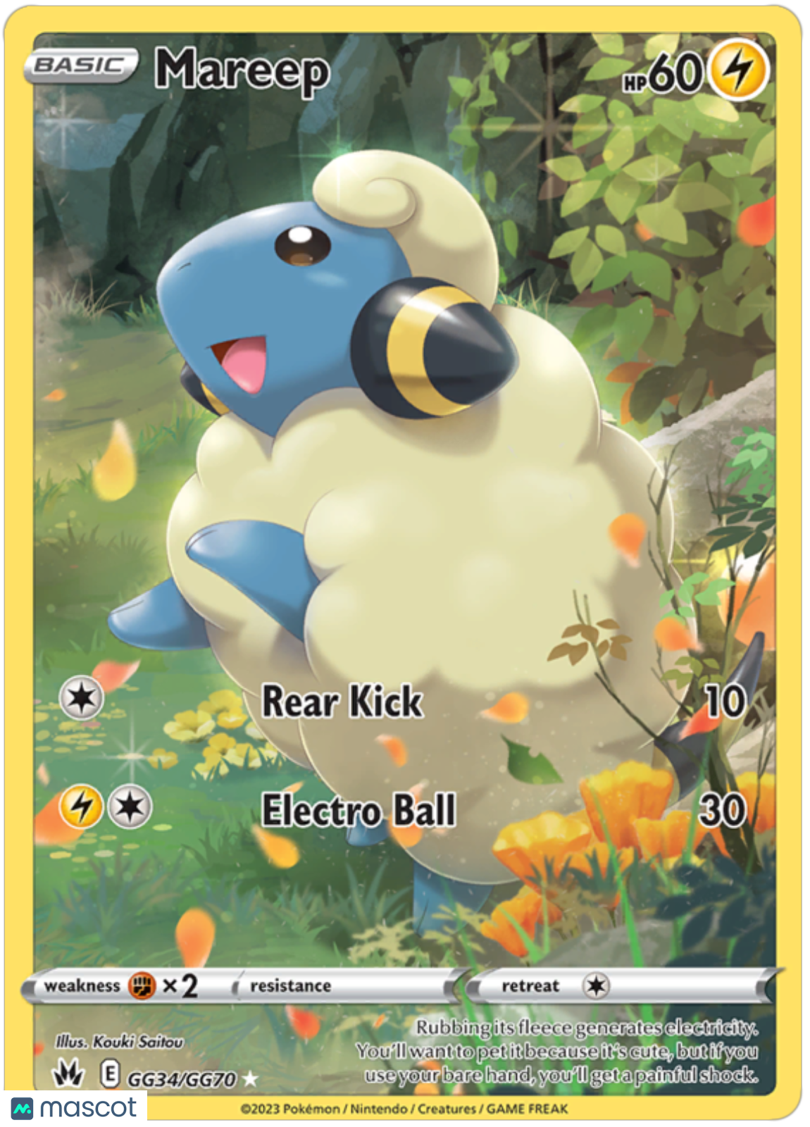 2023 Pokemon Crown Zenith Mareep #GG34 Unlimited AGS 10