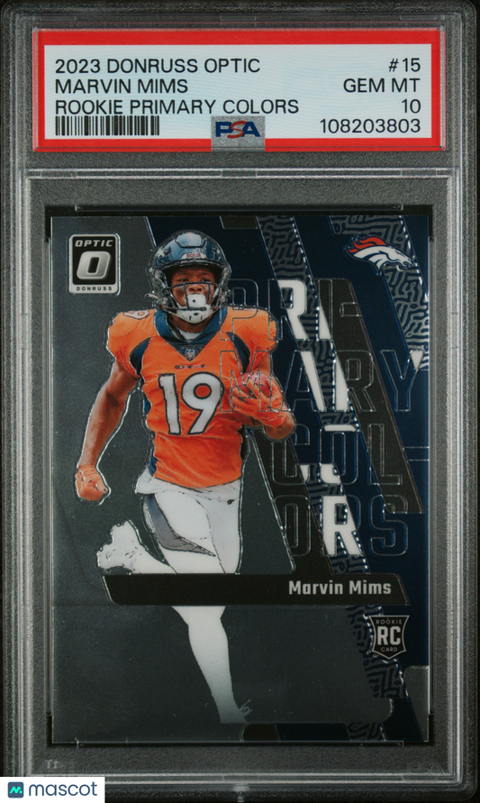 2023 Panini Donruss Optic Rookie Primary Colors Marvin Mims #15 PSA 10